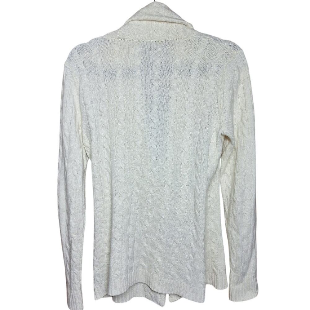 Ralph Lauren Cashmere Rabbit hair wool blend cable knit buckle cardigan sweater - Picture 5 of 6